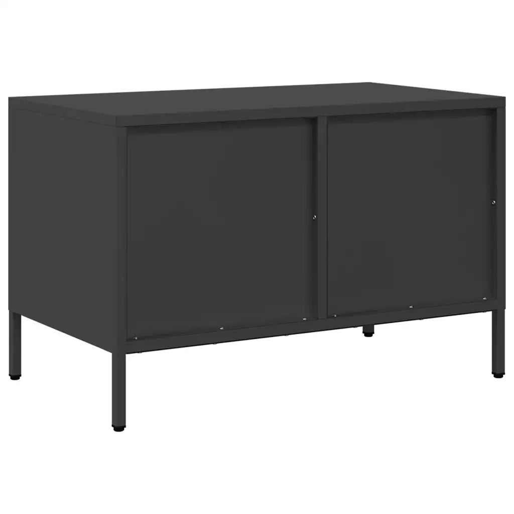 Mobile TV-Credenza per TV-Console TV Nero 68x39x43,5cm in Acciaio Laminato a Freddo 786637
