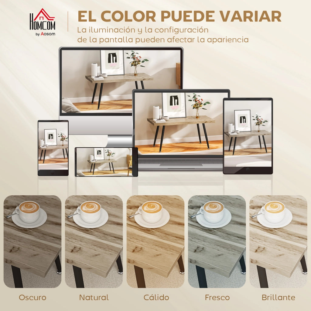 Tavolino da caff¨¨ curvo ¨C Xylo ¨C legno rovere piano spesso 4cm gambe acciaio 100x50x45cm