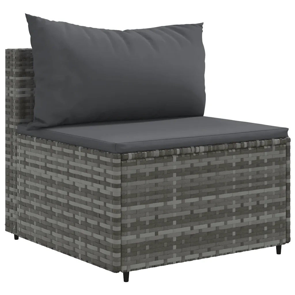 Set Divani da Giardino 4 pz con Cuscini in Polyrattan Grigio 3308458