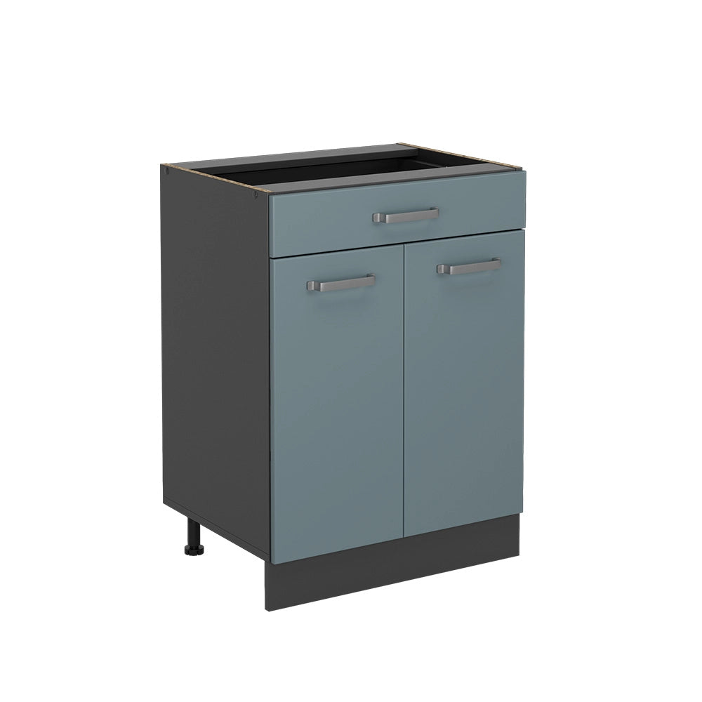 Vicco Mobiletto base per cucina Grigio-blu 60 cm con cassetto, senza piano di lavoro