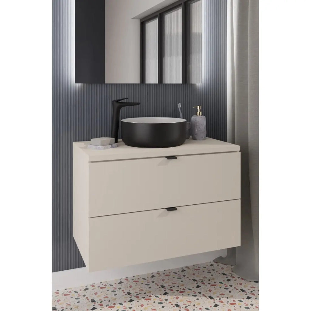 Mobile sottolavabo BELLA 80 cm – Colore marrone congo – Finitura opaca e design sospeso