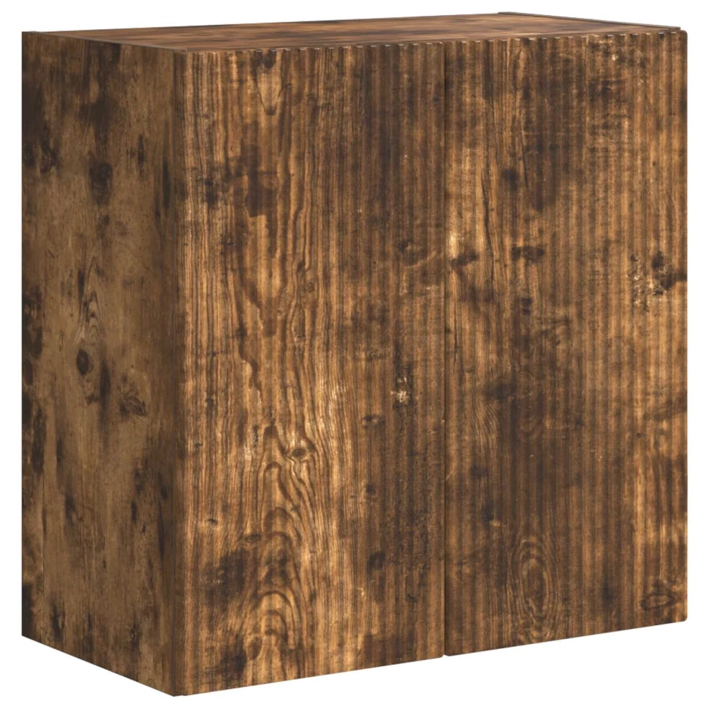 Set di Mobiletto da TV a Parete 6 pz-Credenza per TV sospesa Rovere fum¨¦