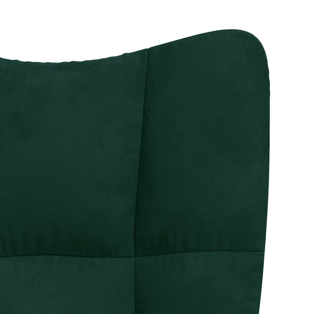 Sedia Relax Verde Scuro in Velluto 328075