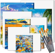Schede da pittura a tela - pacchetto da 10 - tela bianca 100% cotone - per dipinti ad acrilico e olio tela grande