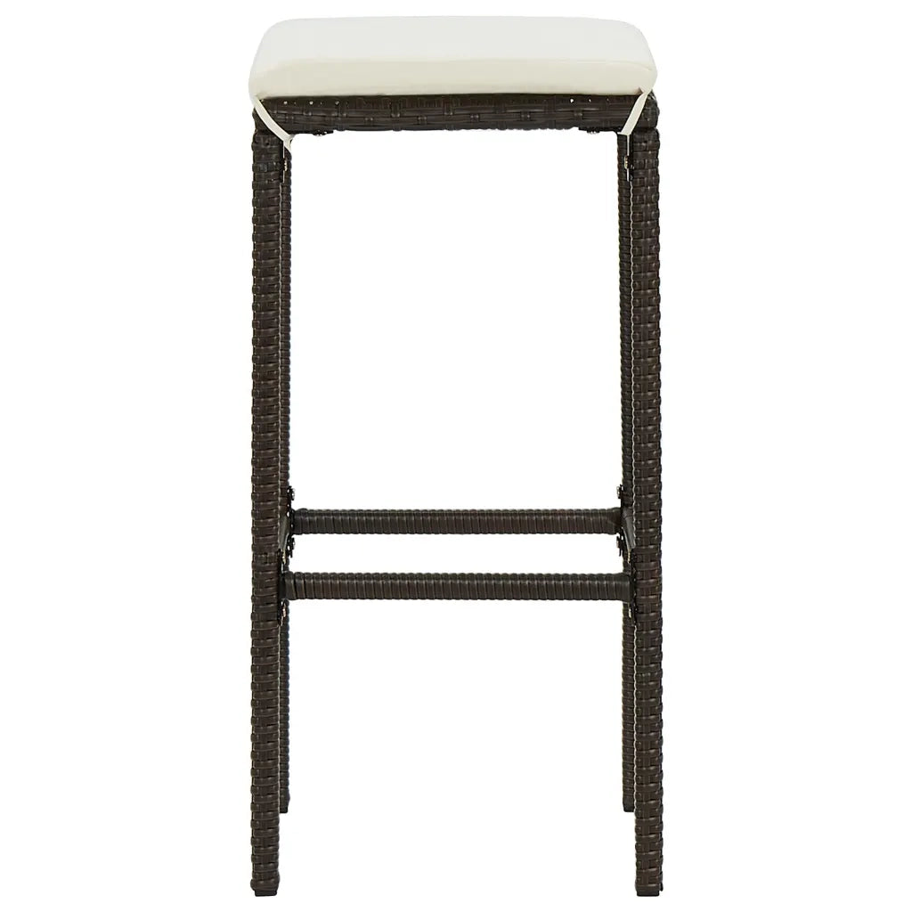 Set da Bar da Giardino 5 pz con Cuscini in Polyrattan Marrone 3064780