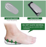 Inlegzoli per aumento dell'altezza - 2 Pair - Gel Inseribili - Assorbimento Shock - Hielspoor - Hielpijn - Comfortevoli e Invisibili - Inlegzoli per Aumentare l'Altezza