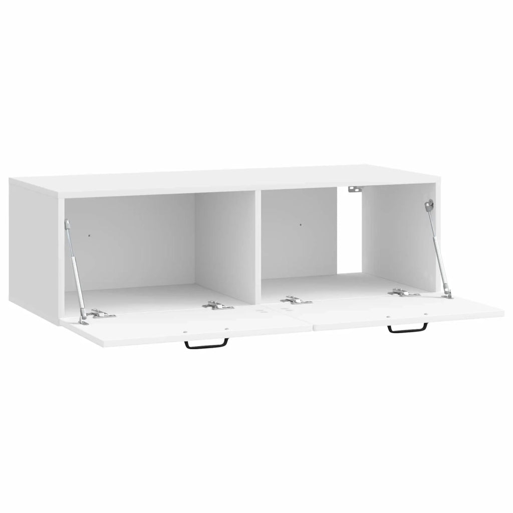 Mobile TV da Muro | Armadietto TV | Mobile Porta TV Bianco Lucido 98 x 41 x 30 cm