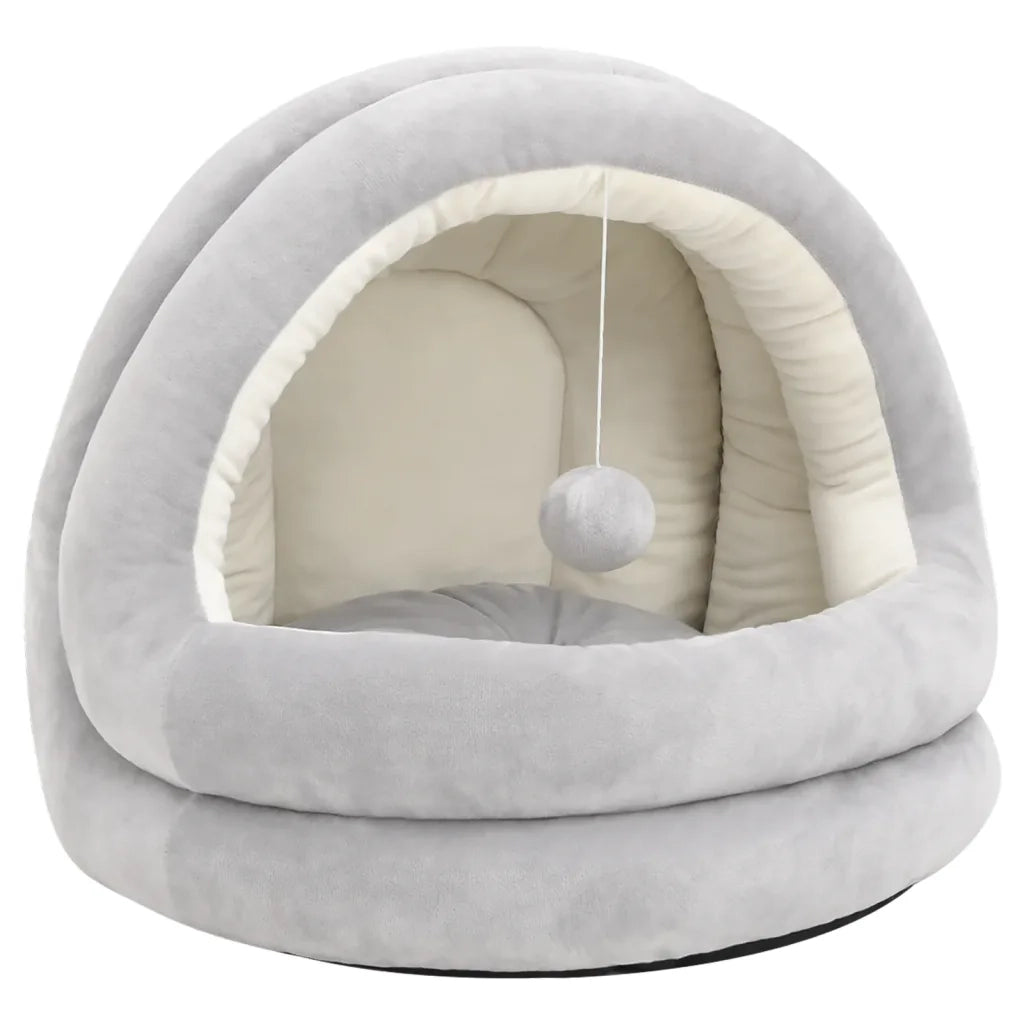 Letto per Gatti 50x50x45 cm Grigio e Crema 171398