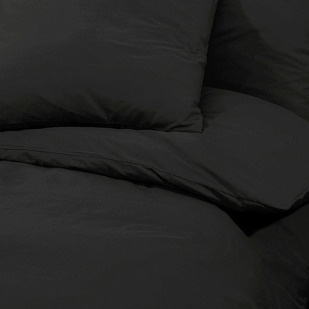 Set Copripiumino Nero 200x220 cm in Cotone CFW1893691
