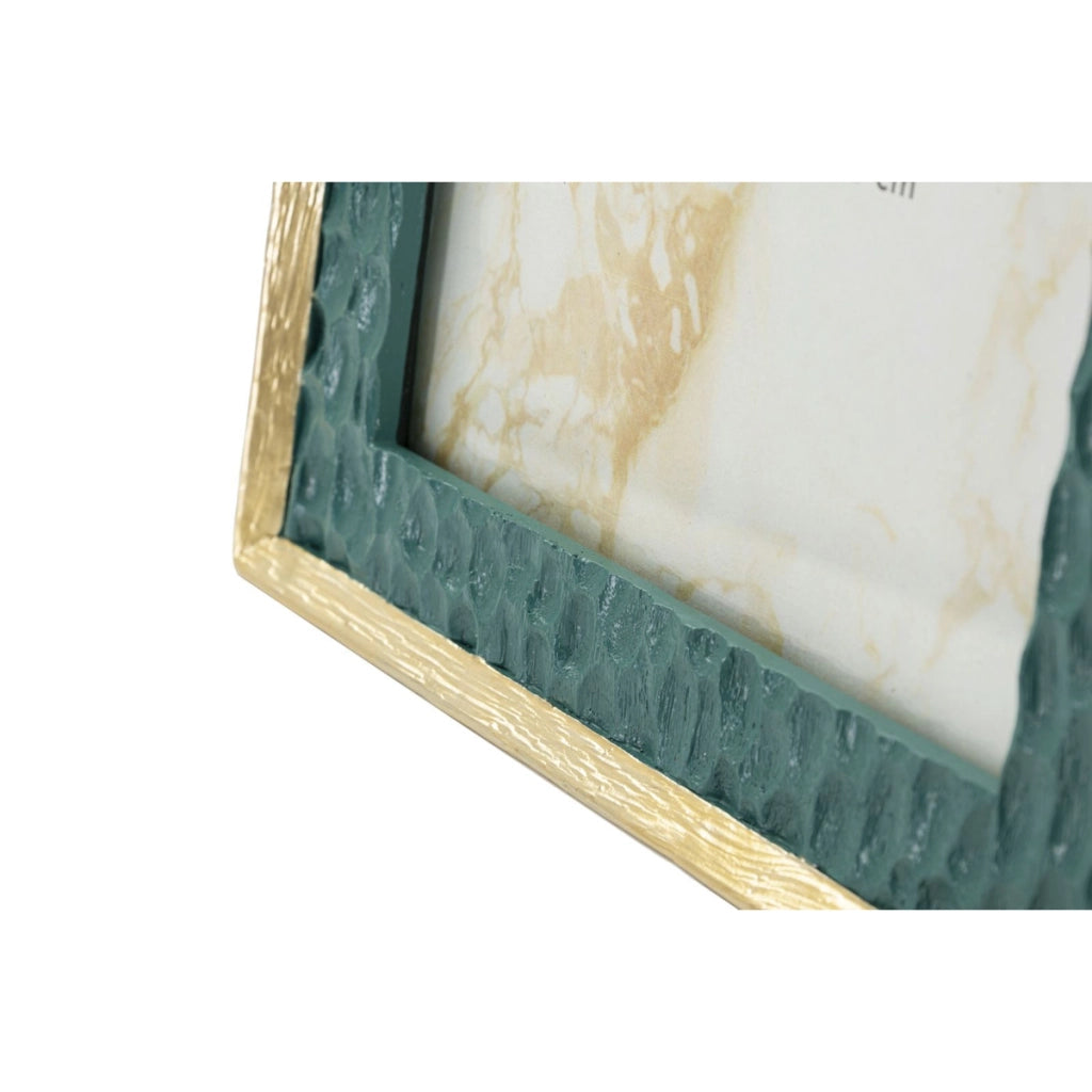 Cornice portafoto Grent in resina verde smeraldo e oro 15x20
