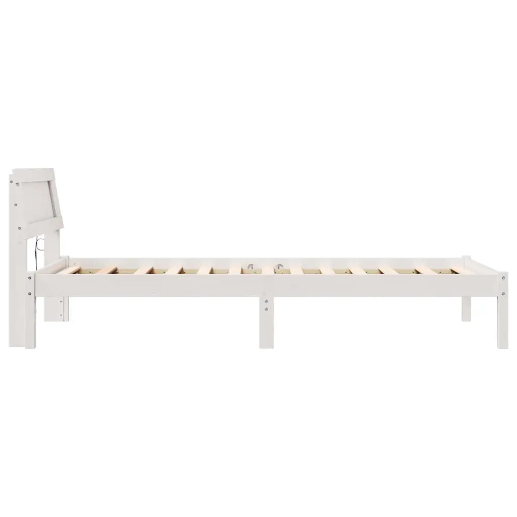 Letto singolo | Letto per adulti | Struttura del letto Bianco 100 x 200 cm Pino massello