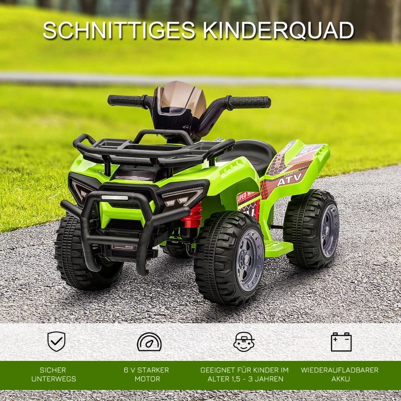 Quad elettrico per bambini 6V Quad per bambini con funzione avanti, musica, quad elettrico per bambini da 1,5 a 3 anni Verde
