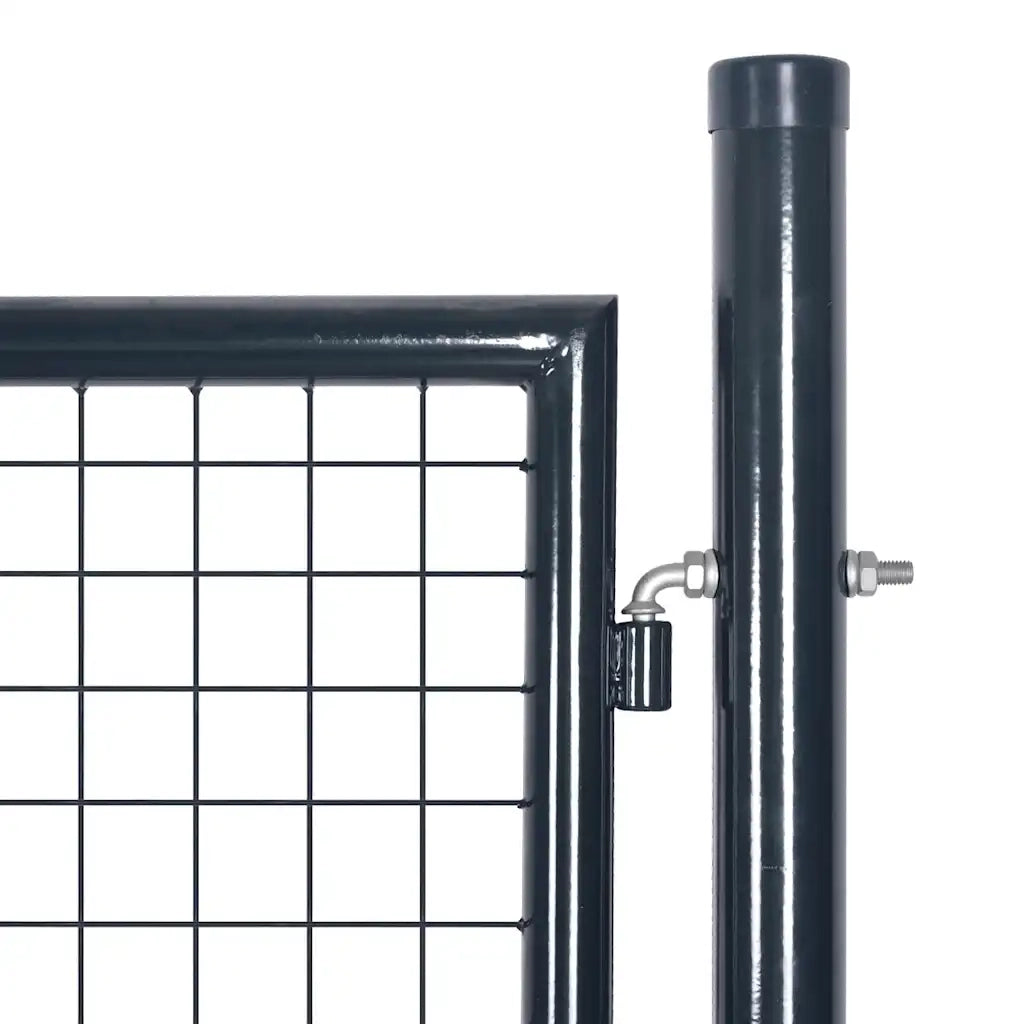 Cancello da Giardino in Rete di Acciaio Zincato 100x100 cm Grigio 143369