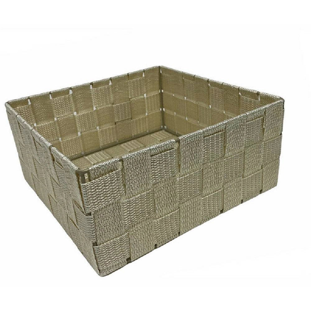 Trade Shop - 6 Pz Scatola In Tessuto Contenitori Organizer Bagno Armadio Cassetti Beige 79152 -