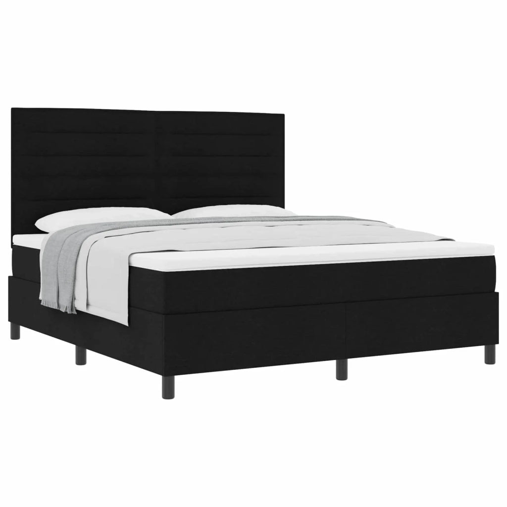 Letto a molle con materasso Nero 180 x 200 cm Tessuto 3339331
