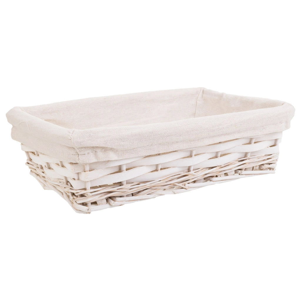Vassoio in vimini bianco 29,5x20x07h