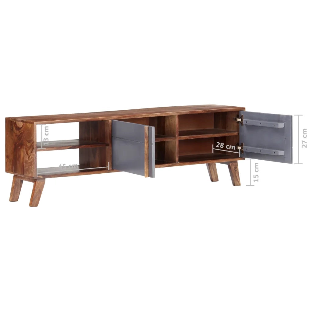 Mobile TV | Armadietto TV | Mobile Porta TV Grigio 140x30x45 cm in Legno Massello