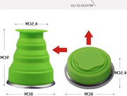 Set di bicchieri siliconici pieghevoli con coperchio - 6 bicchieri portatili con tappo per campeggio - bicchieri per viaggio riciclabili
