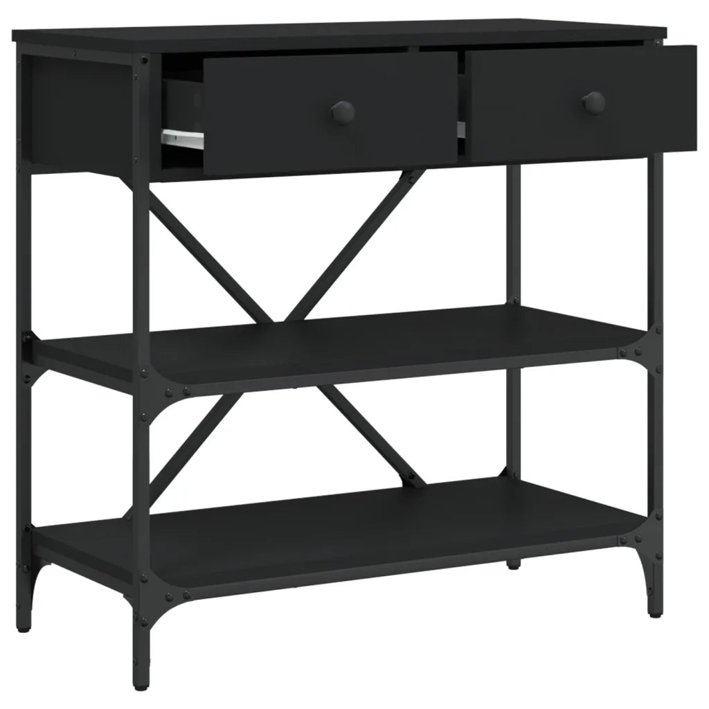 Tavolino Consolle-Tavolino da soggiorno-Tavolo Nero 75x34,5x75 cm in Legno Multistrato 680146