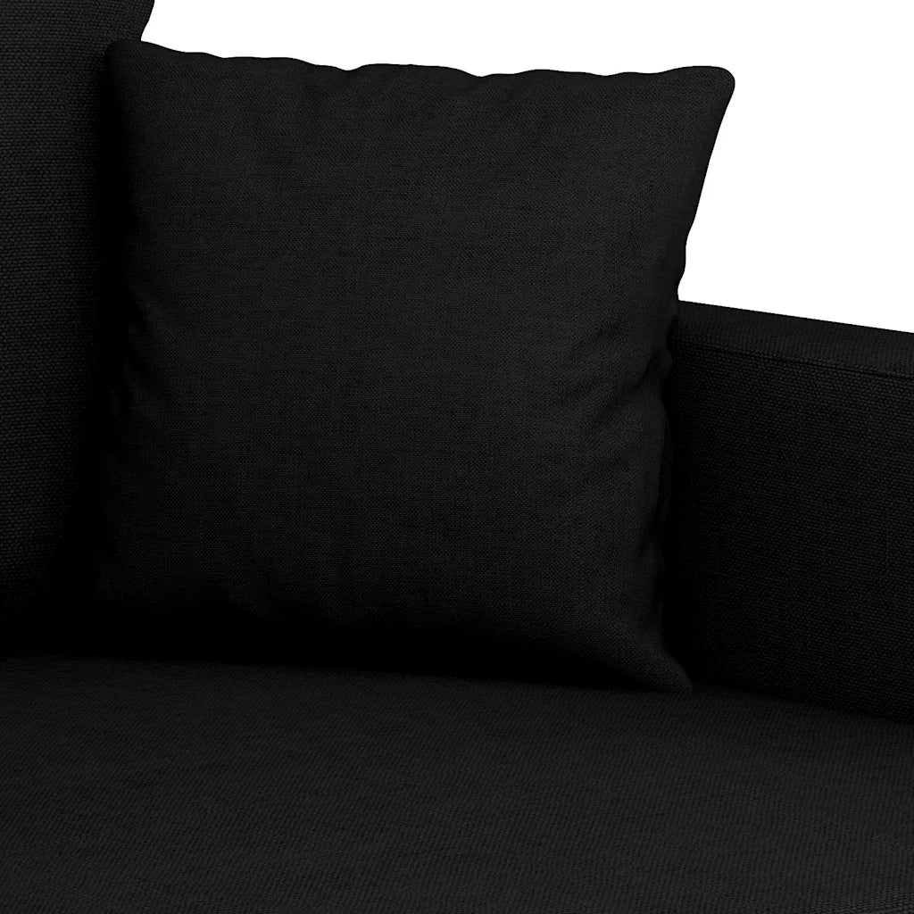 Divano a 2 Posti-Sofa 2 Posti Nero 120 cm in Tessuto 650863