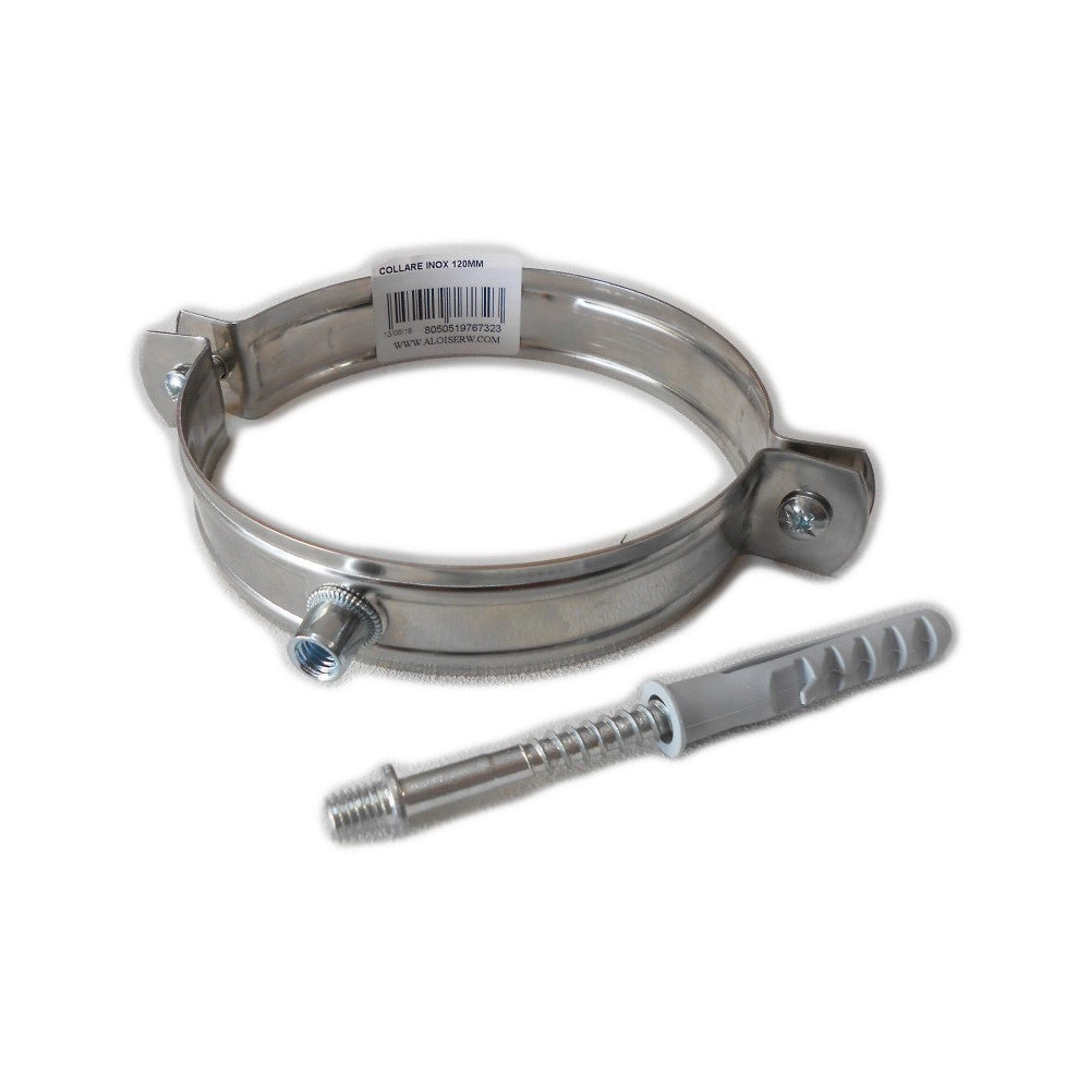 Collare fascetta murale inox 300mm spessore 8 decimi aisi 304