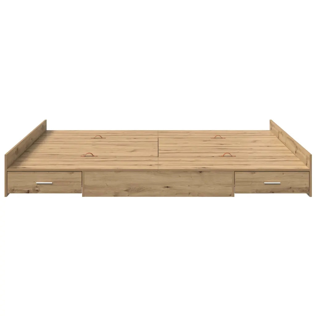 Struttura letto con contenitore Rovere artigianale 200 x 200 cm 3335268