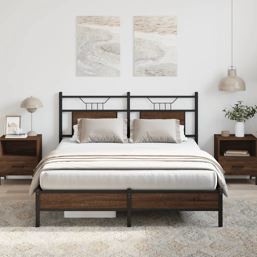 Giroletto senza Materasso-Struttura Letto Rovere Marrone 140x200 cm Truciolato 446972