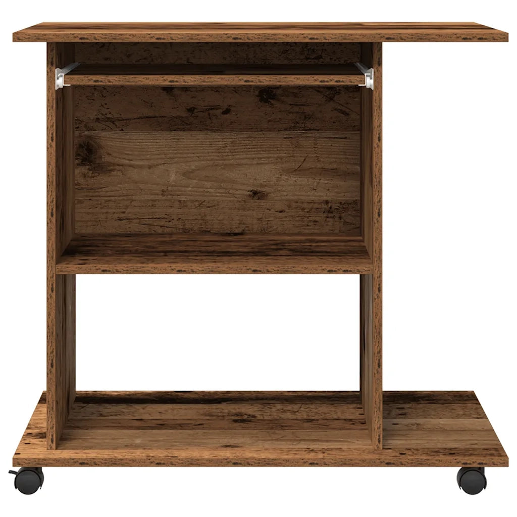 Scrivania da Computer Legno Antico 80x50x75cm Legno Multistrato 856052