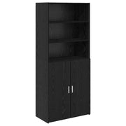 Credenza | Madia | Buffet da pranzo | Armadio da pranzo Rovere Nero 80 x 42,5 x 185 cm Legno multistrato