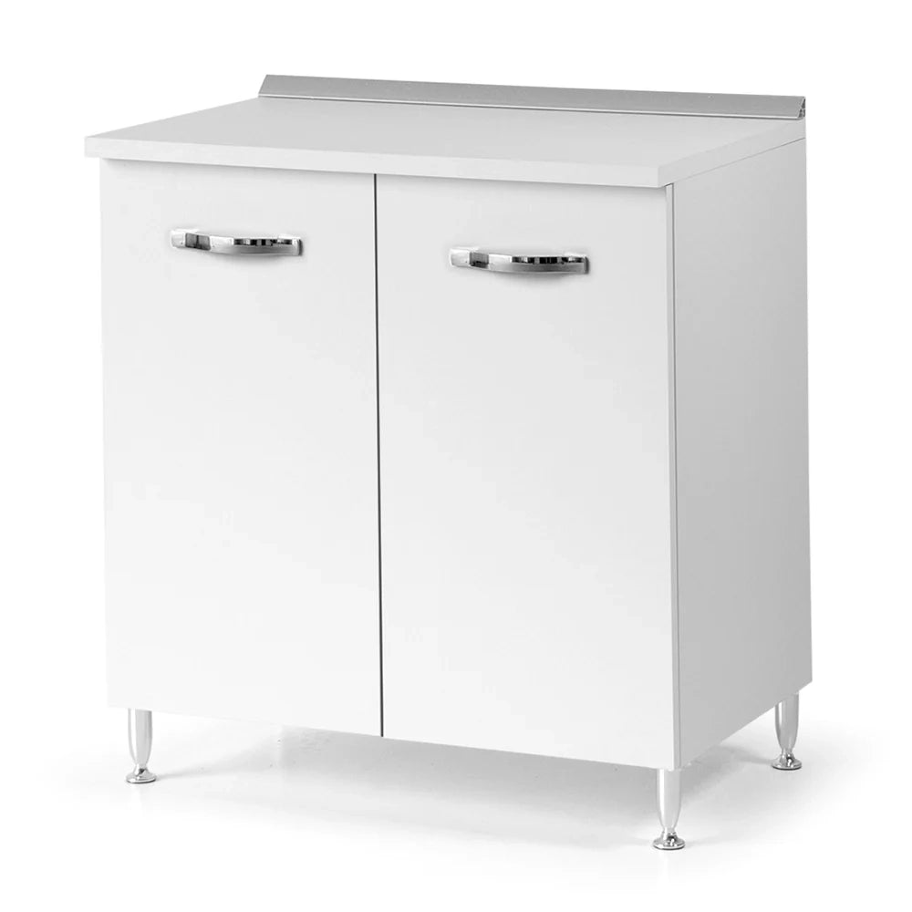 Base per cucina componibile da 80 cm con ante, realizzata in legno 100% MADE IN ITALY colore Bianco Frassino