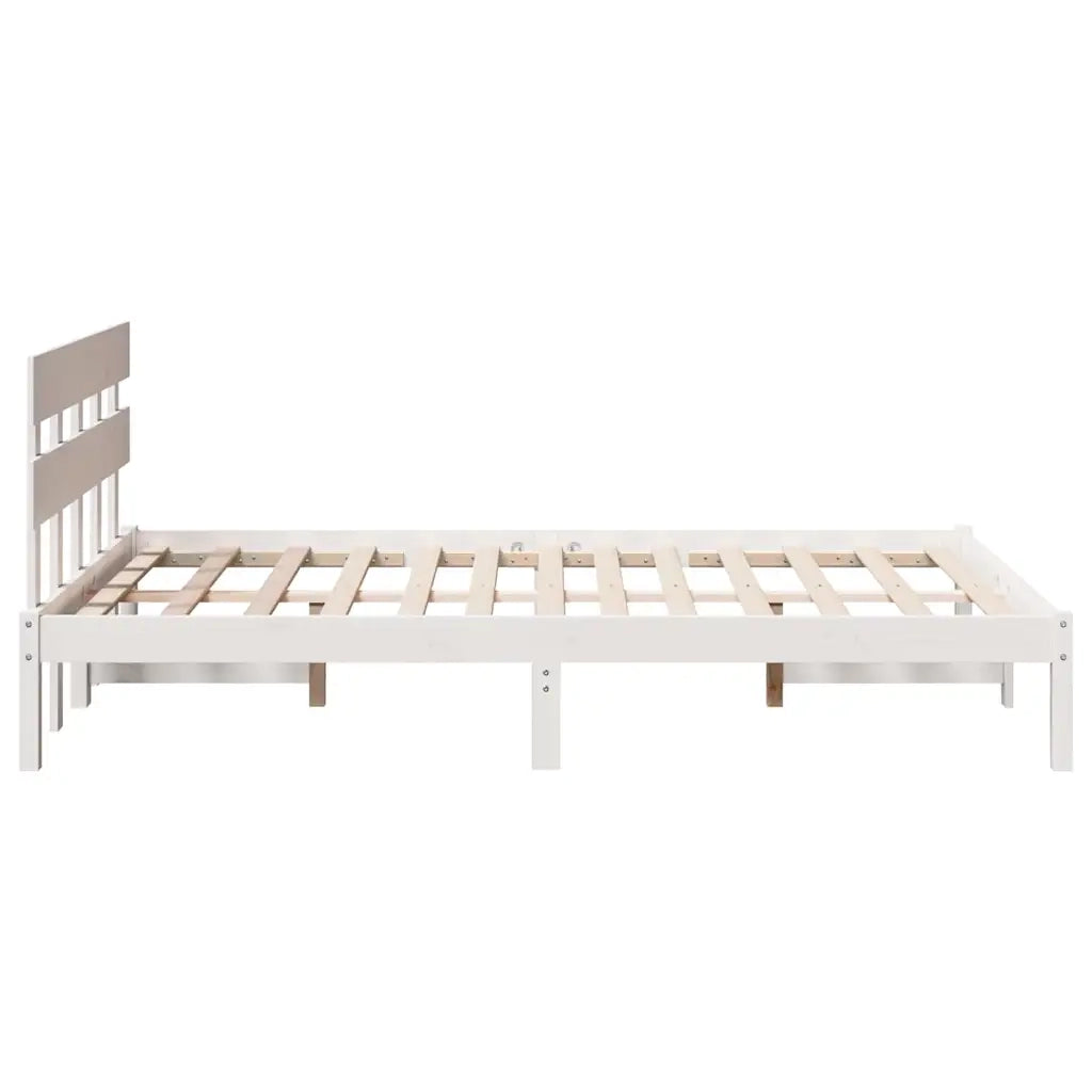 Letto matrimoniale | Letto per adulti | Struttura del letto Bianco 120 x 190 cm Legno massello di pino