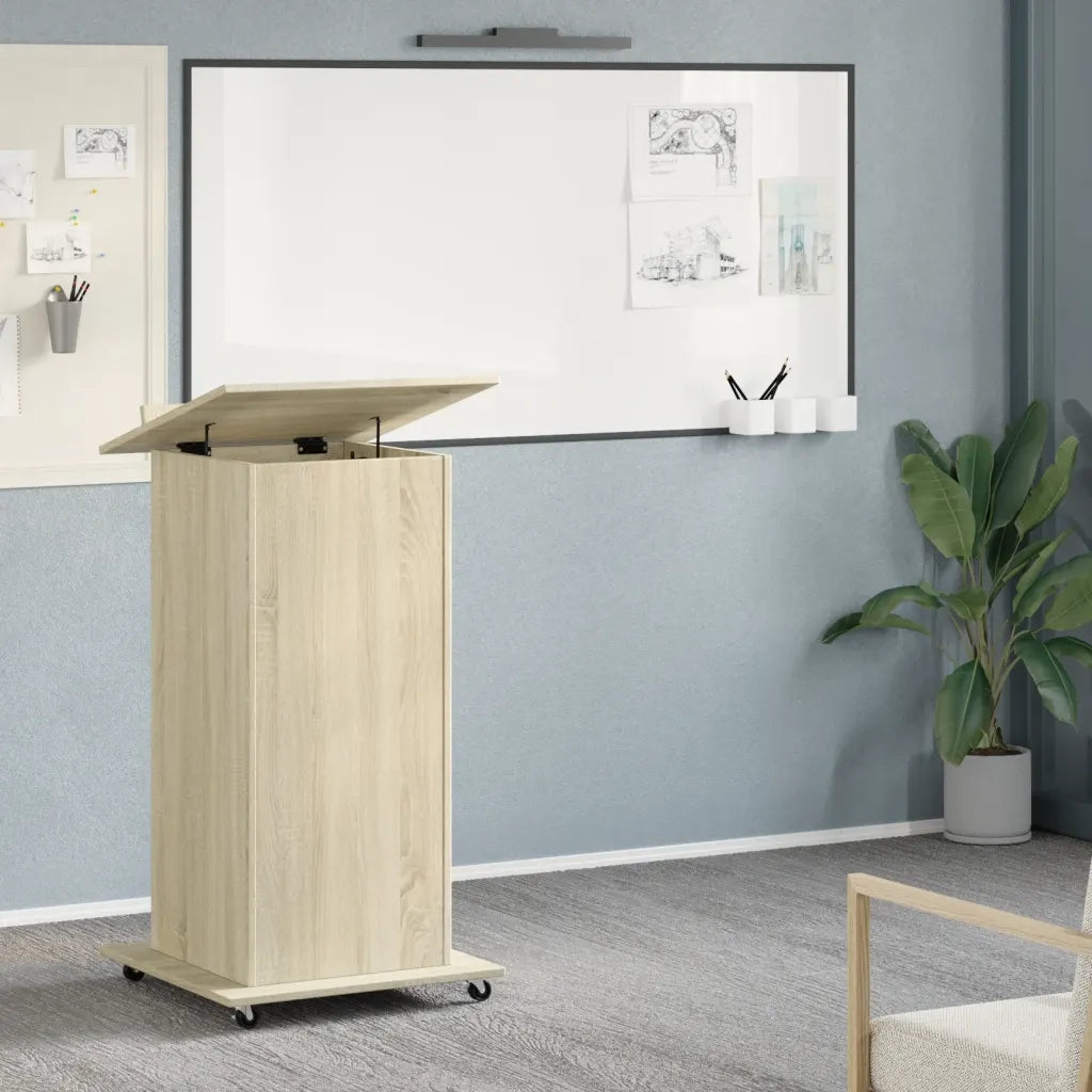 Leggio con Ruote e Cassetto Sonoma 55x55x107 cm in Multistrato CFW9887103