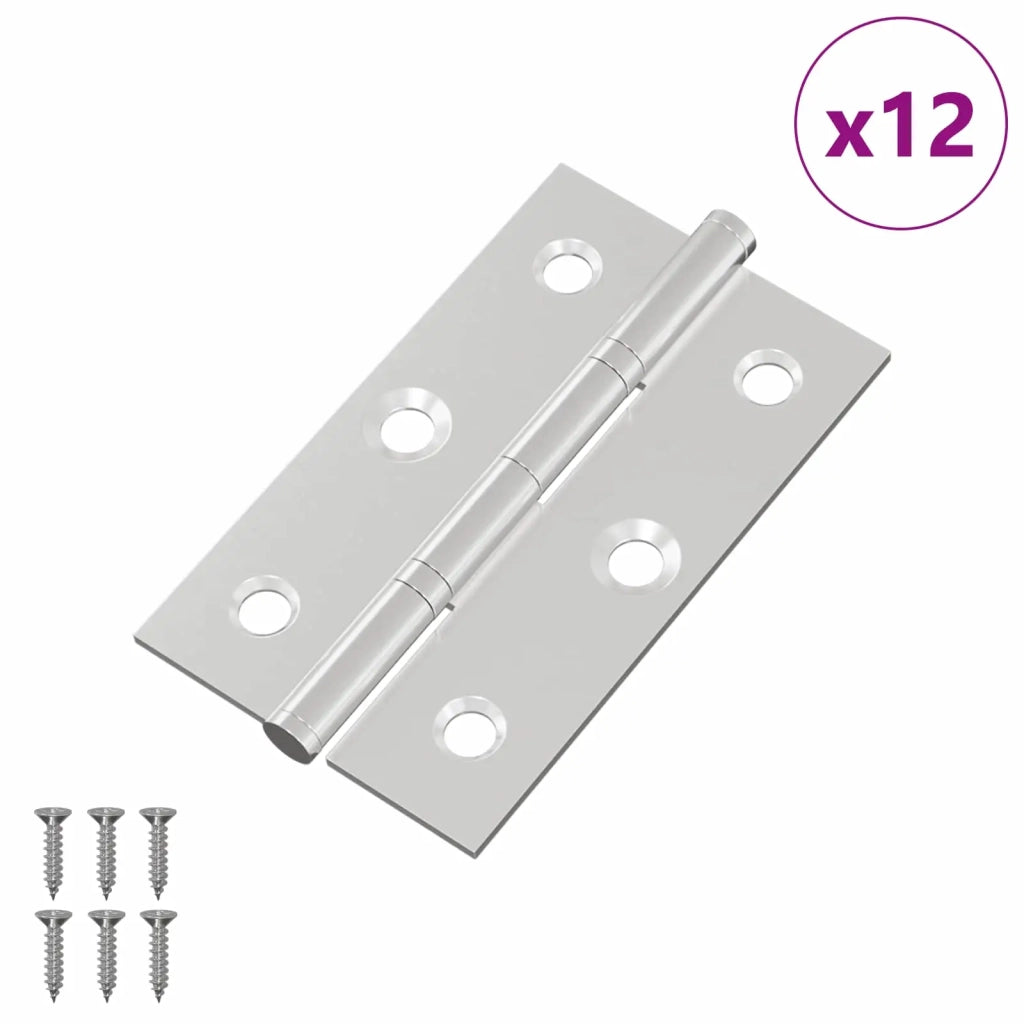 Cerniera Tinta unita 12 pz Argento 58 x 35 x 1 mm Acciaio CFW4966927