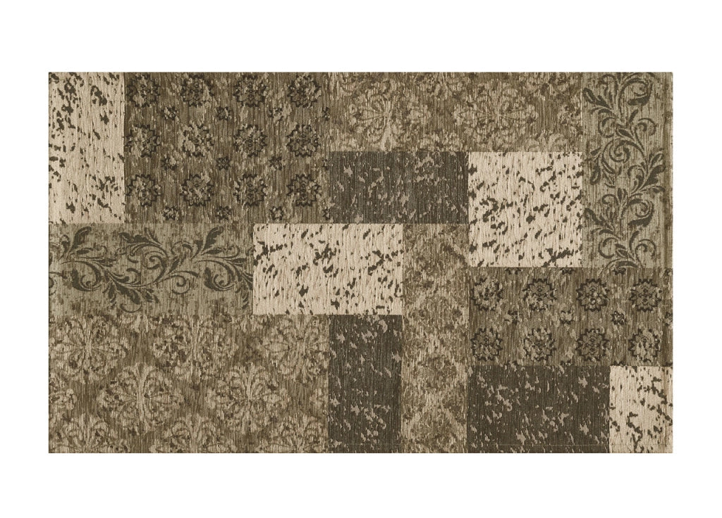 Tappeto Velour Antiscivolo Da Camera E Salotto Disegno Saturno Fango By Suardi - 85x150 cm - Fango
