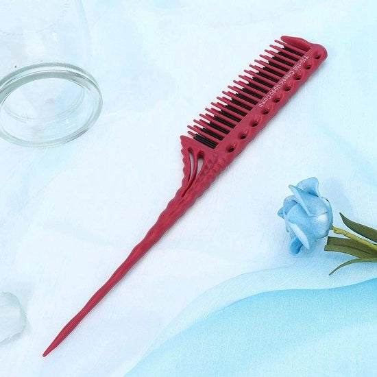 Kam per capelli professionale - Stile e modellazione capelli - Punti per modellazione capelli - Colore rosso - Kam per capelli da salone - Ideale per lo stile dei capelli - Leggero e confortevole