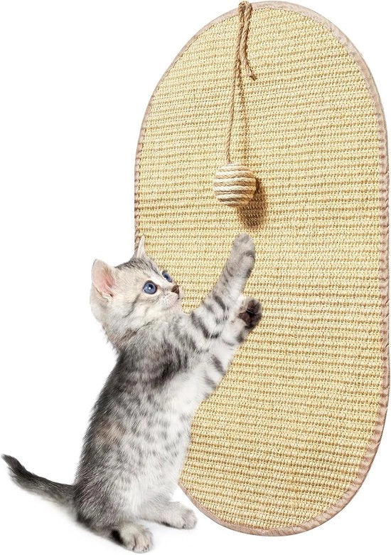 Piastra di gatto - piastra di gatto per parete - piastra di gatto in sisal per gatti - 55*33*0.4cm - resistente - piastra di gatto per gattini - con retro adesivo - adatta per tappeti, divani e pavimenti