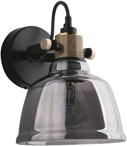 Nowodvorski Amalfi applique parete nero ottone vetro E27