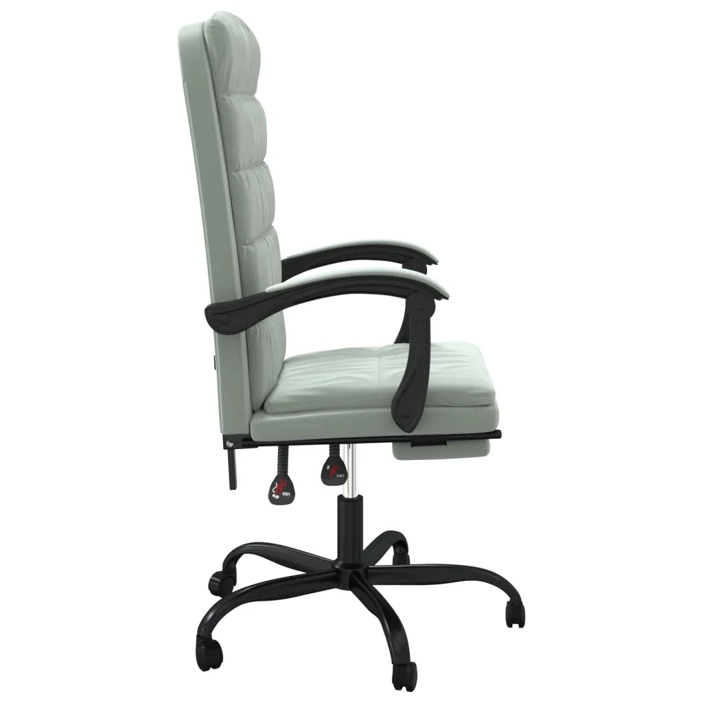 Poltrona da Ufficio Reclinabile Grigio Chiaro in Velluto 349650
