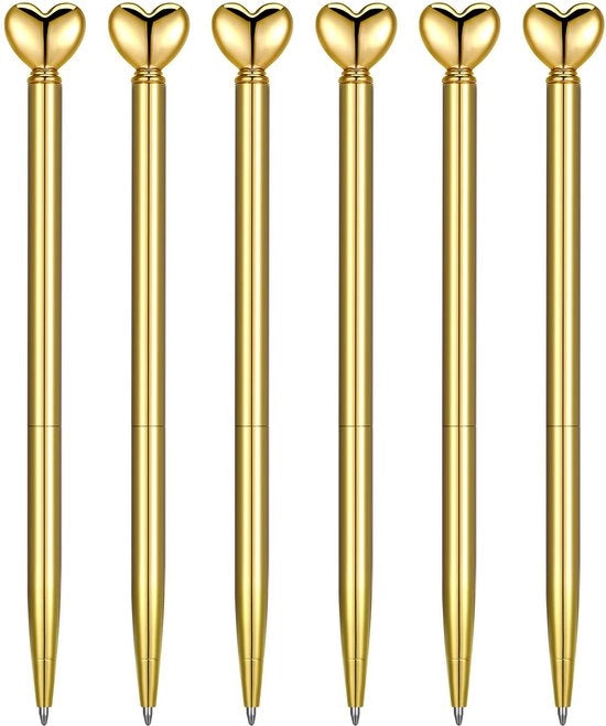 Pennini Decorativi a Forma di Cuore - 6 Pezzi - Miscela di Zinco/Ruggine - Stampa per Pennarelli - Regali per Donna - Ideali per Varie Occasioni - Pennarelli Decorativi