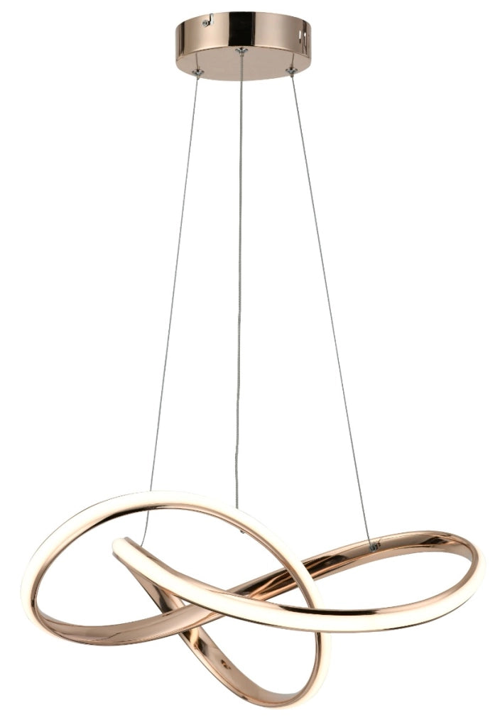 Lampada sospesa LED Hannah anello oro rosa 36W Reality