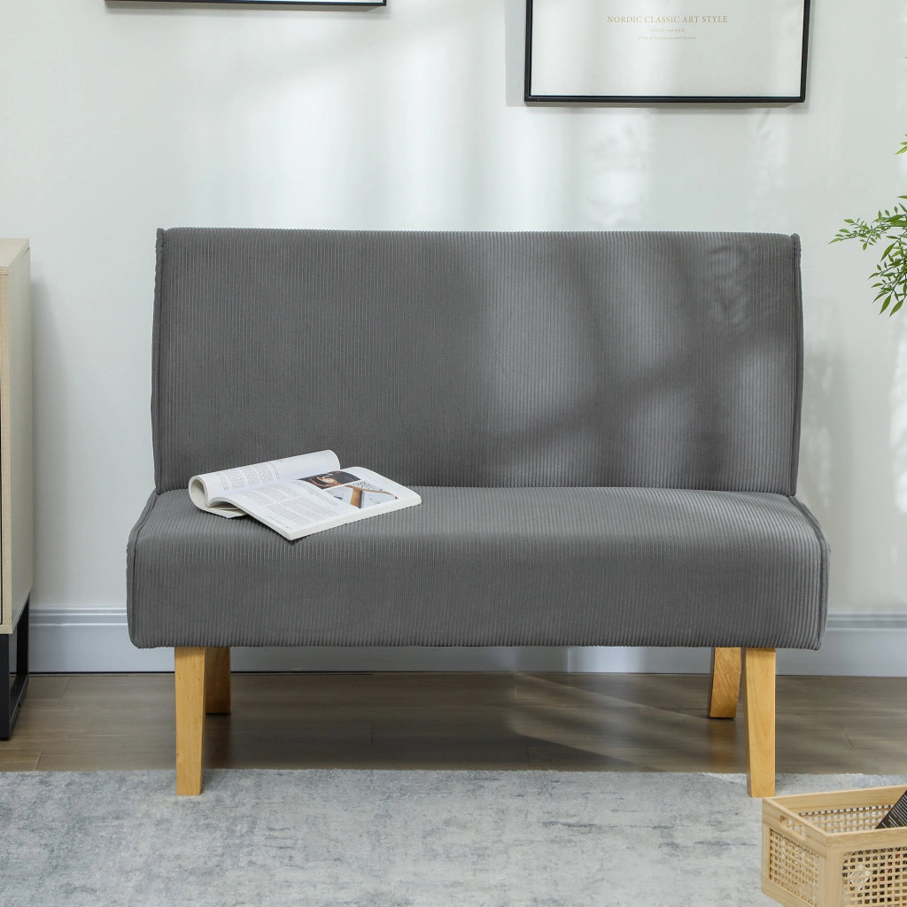 DIVANO 2 POSTI 110 x 62 x 85 cm Grigio in poliestere