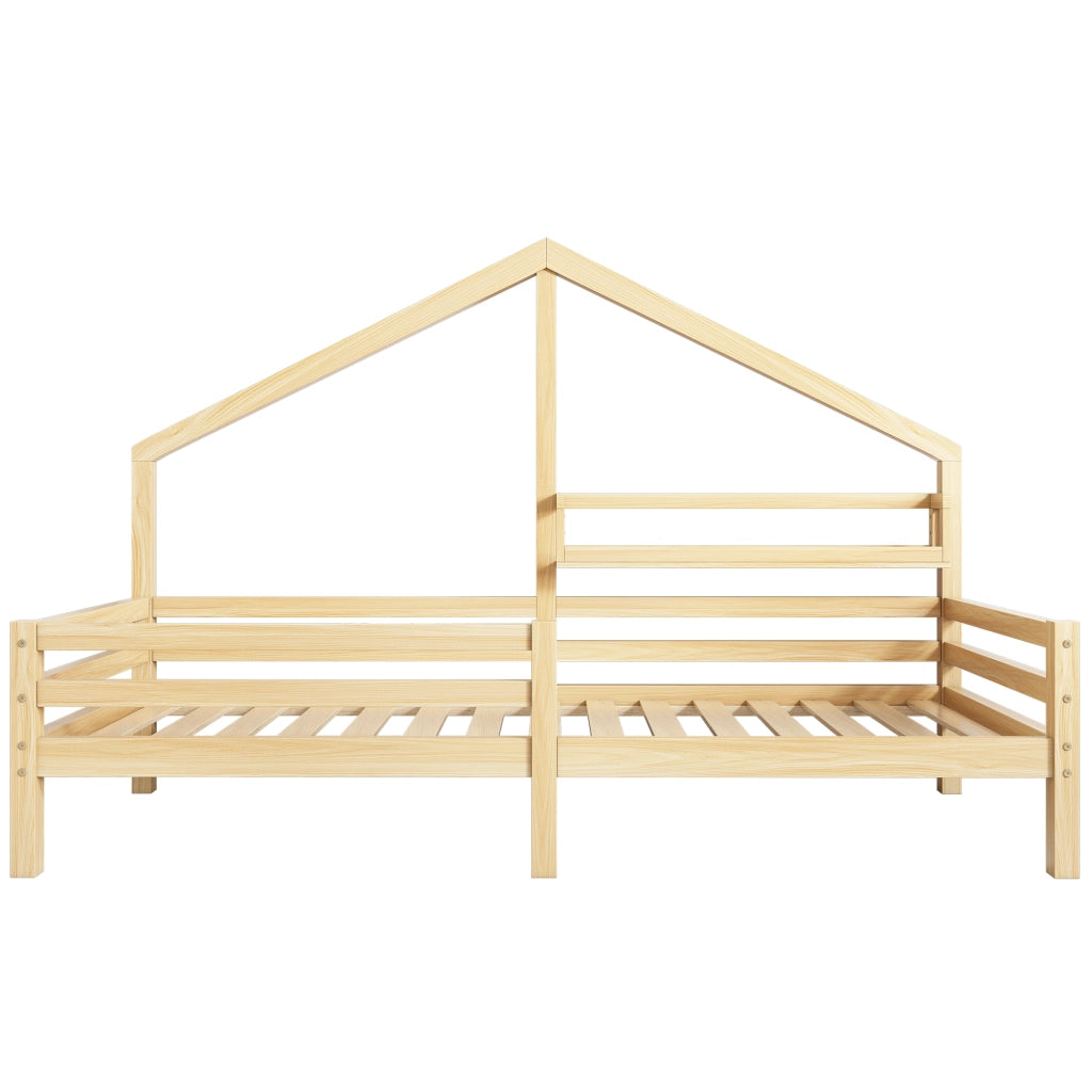 Letto Casetta Bambini con Ripiano 90x200 ¨C MINIMAL ¨C Legno Naturale