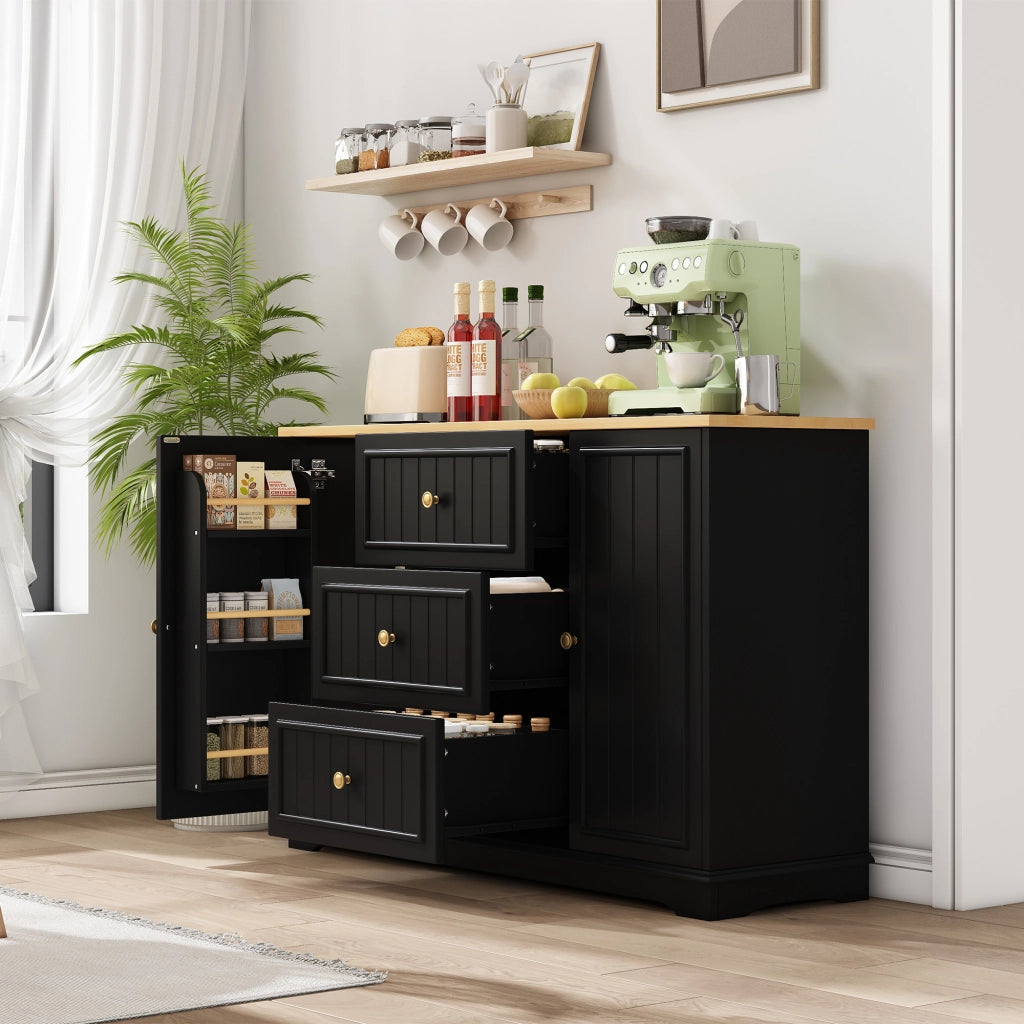 Credenza con 3 Cassetti e Ante ¨C Xylo ¨C Nero