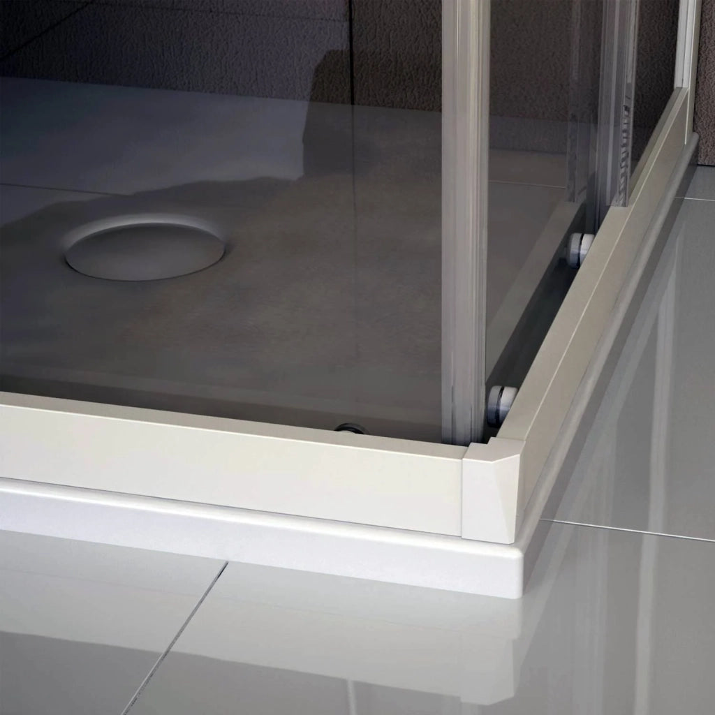 Box Doccia 75x120 CM H 200 Vetro Trasparente Profilo Bianco mod. Lite