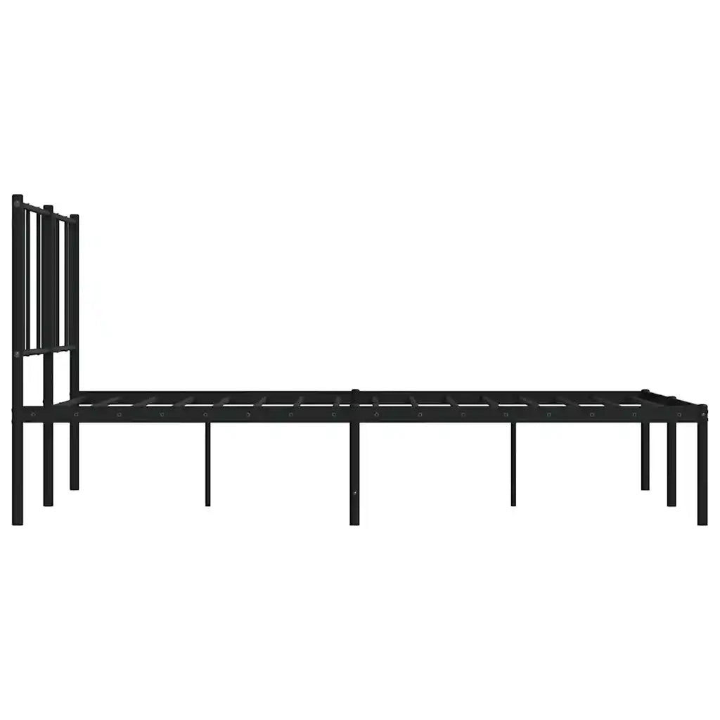 Letto matrimoniale | Letto per adulti | Giroletto con Testiera in Metallo Nero 140x200 cm