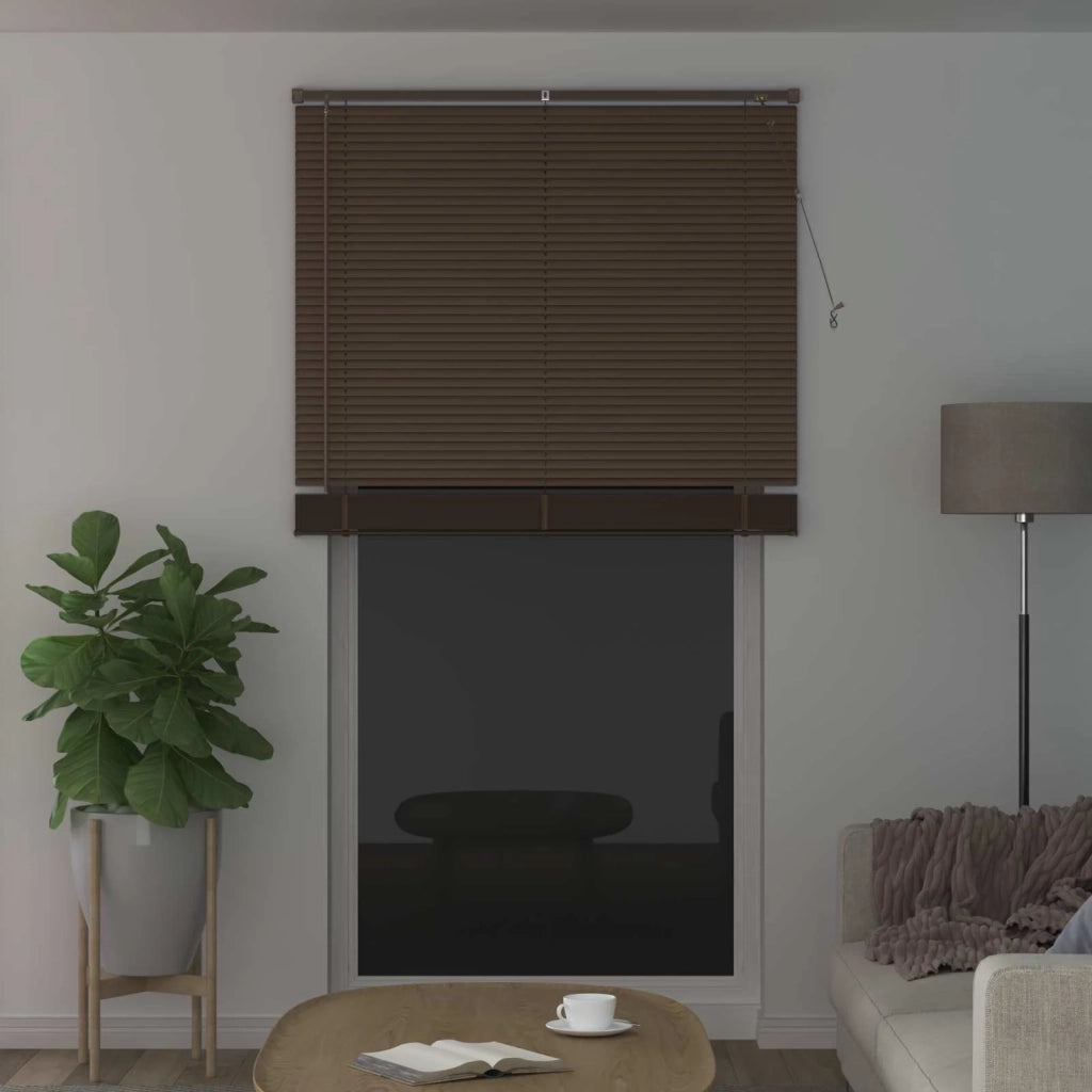 Tenda Veneziana | Tenda a lamelle Marrone Scuro con Motivo 213 x 110 cm 25 mm PVC