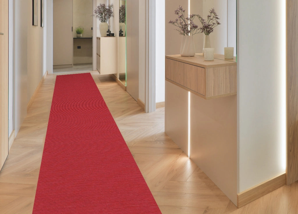 Tappeto Passatoia Cucina Antiscivolo Linea Essenziali By Suardi Tinta Unita Rosso - 60x320 - Rosso