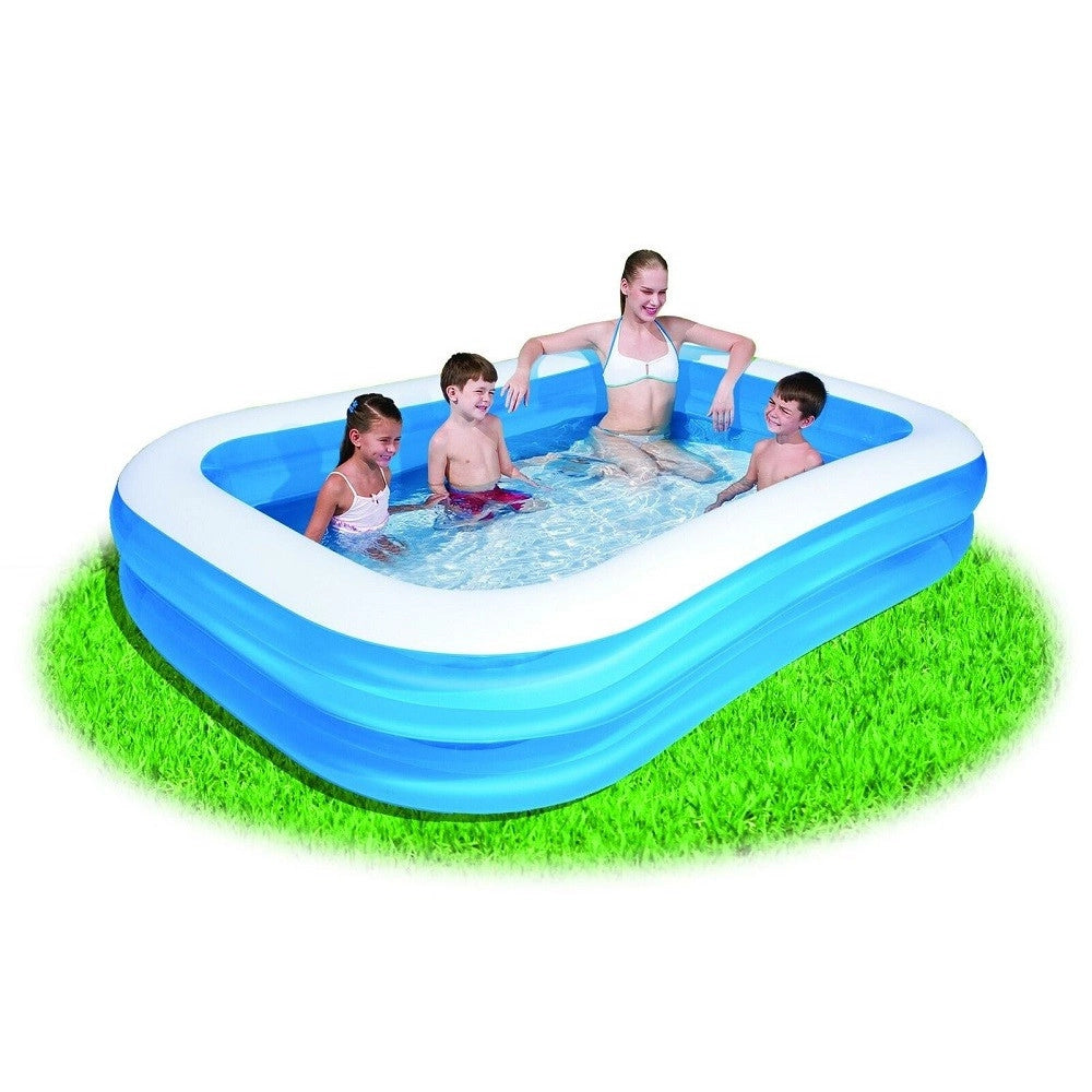 Trade Shop - Piscina Gonfiabile Family Rettangolare A 2 Anelli 262x175x51cm 54006 Per Bambini -