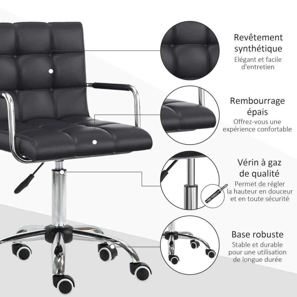 Sedia da ufficio reclinabile ¨C Minimal ¨C imbottita, nera