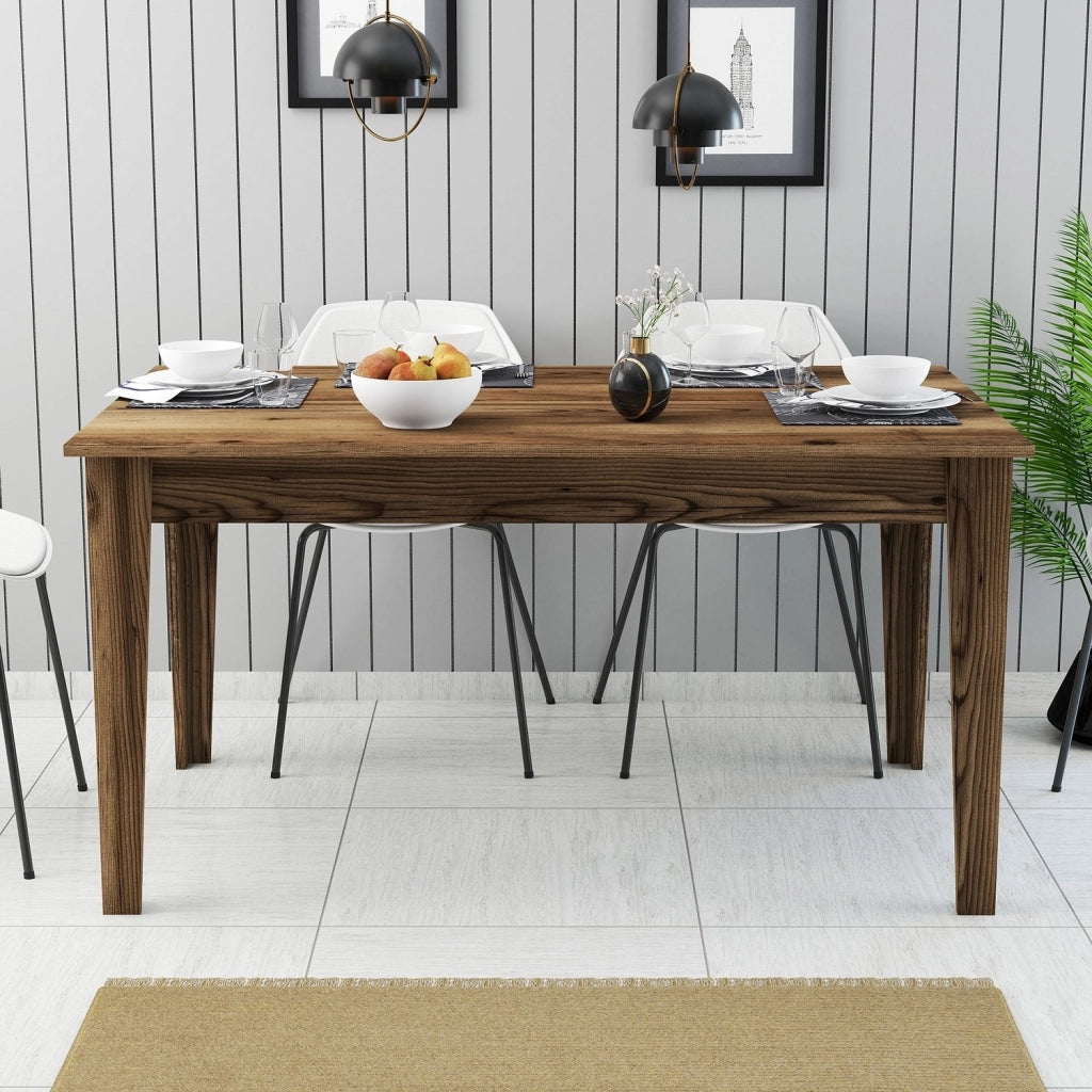 Viverone, Tavolo Fisso 6 Posti, 145x88x75h cm Marrone Noce